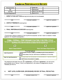 free employee evaluation form template word
