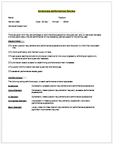 free employee evaluation forms printable