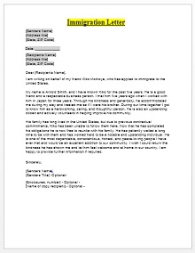 immigration letter of recommendation