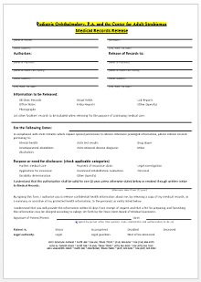 medical release form templates