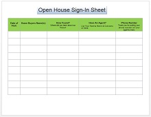 open house sign in sheets templates