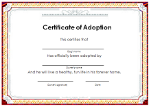 Adoption certificate