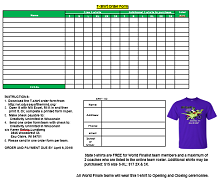 Blank T-shirt order form template