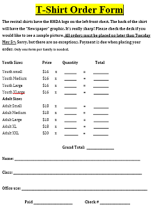 free t shirt order form template microsoft word