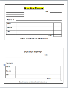 Donation receipt template