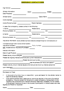 printable emergency contact form