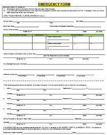 emergency forms