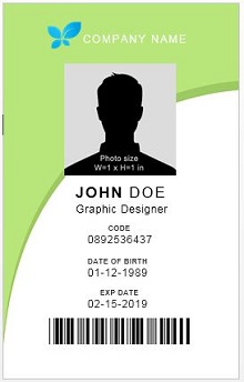 employee id card size