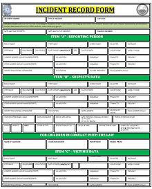 blank police report template