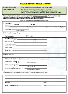 police report template for students