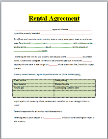room rental agreement shared housing