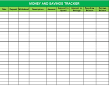 savings goal spreadsheet