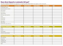bill payment checklist excel