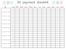 monthly bill calendar
