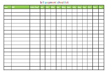 bill pay template excel