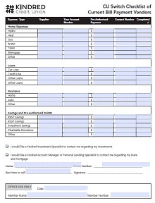 printable monthly bill checklist