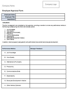 sample employee evaluation forms