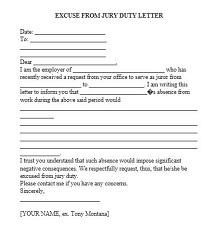 jury duty medical excuse letter template