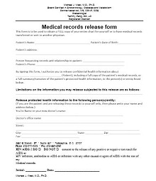 medical release form for minors