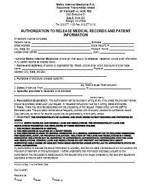 medical release consent forms