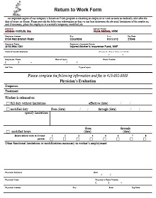 work release form