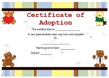 adoption certificate template word