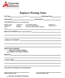 notice to employee template