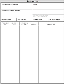packing slip template excel