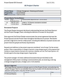 project charter template excel