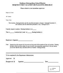 employee vacation form