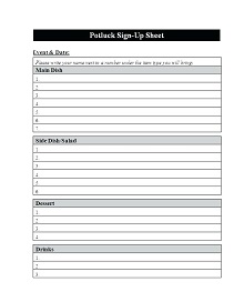 Potluck Sign Up Sheet 39