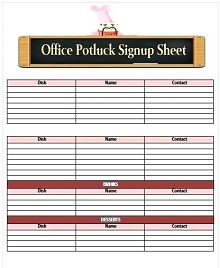 Potluck Sign Up Sheet 41