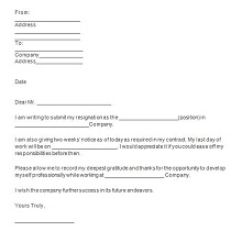 how to write a two weeks notice letter