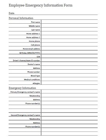 employment information form template