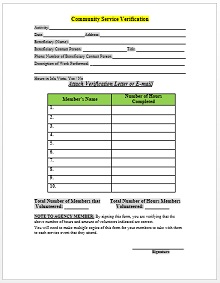 Community service letter template free