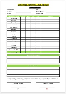 employee evaluation form template word