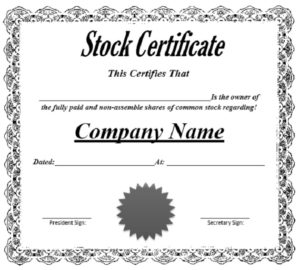 40 FREE Stock Certificate Templates » ExcelSHE