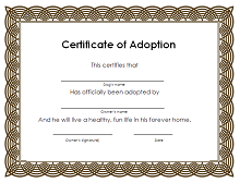 50 Adoption Certificate Template Pdf Word 2021 Excelshe