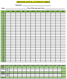 employee attendance sheet template
