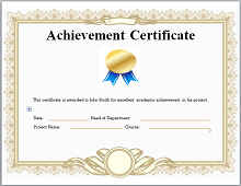 Certificate of Achievement Template Pdf
