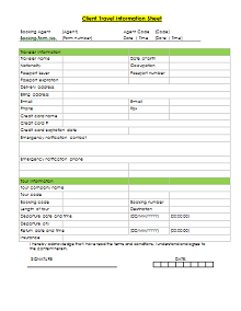 realtor client information sheet