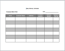 daily delivery schedule template