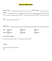 fake doctors note template