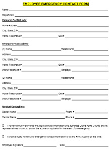 Emergency Contact Form
