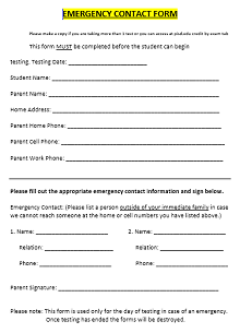 printable emergency contact list