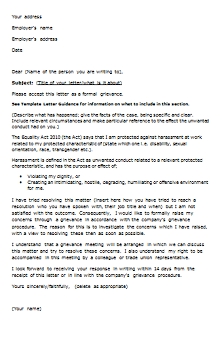 letter of complaint to employer unfair treatment
