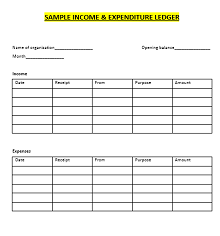 Sample Income & Expenditure Ledger