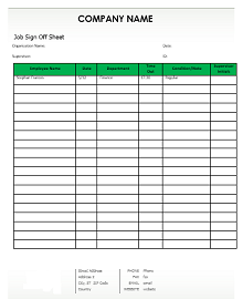 Sign Off Form Templates