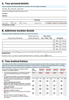 personal medical record form	
