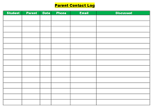 Parent teacher communication log